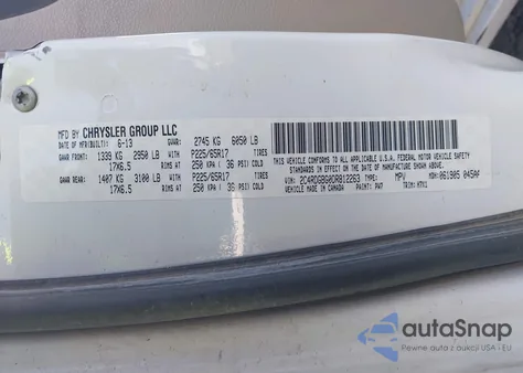2013 Dodge Grand Caravan Se from USA, damaged, VIN 2C4RDGBG0DR812263